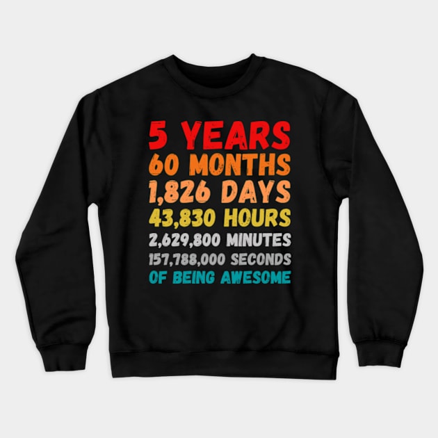 5th Birthday five year old five years Crewneck Sweatshirt by Life of an Accountant